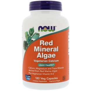 Красные водоросли, Red Mineral Algae, Now Foods, минеральные, 180 вегетарианских капсул