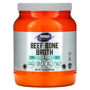 Бульйон із яловичих кісток, Beef Bone Broth, Now Foods, Sports, протеїновий порошок, 544 г