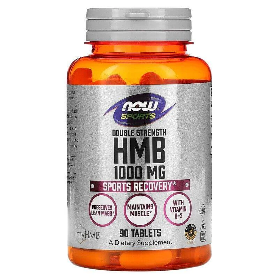 Гідроксиметилбутират ГМБ, HMB, Now Foods, подвійна сила, 1000 мг, 90 таблеток: ціни та характеристики