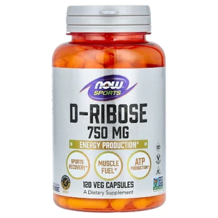 D-рибоза, D-Ribose, Now Foods, Sports, 750 мг, 120 вегетаріанських капсул