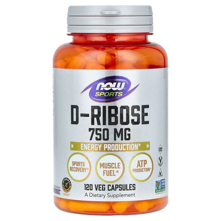 D-рибоза, D-Ribose, Now Foods, Sports, 750 мг, 120 вегетаріанських капсул: ціни та характеристики