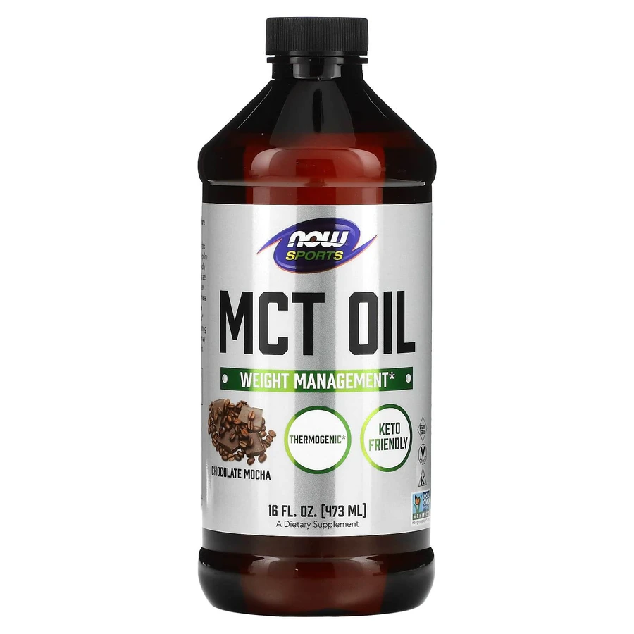 Масло МСТ для схуднення, MCT Oil, Now Foods, Sports, смак шоколадного мокко, 473 мл: ціни та характеристики