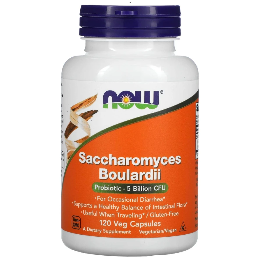Сахаромицеті булларди, Saccharomyces Boulardii, Now Foods, 5 млрд. КУО, 120 вегетарианских капсул: цены и характеристики