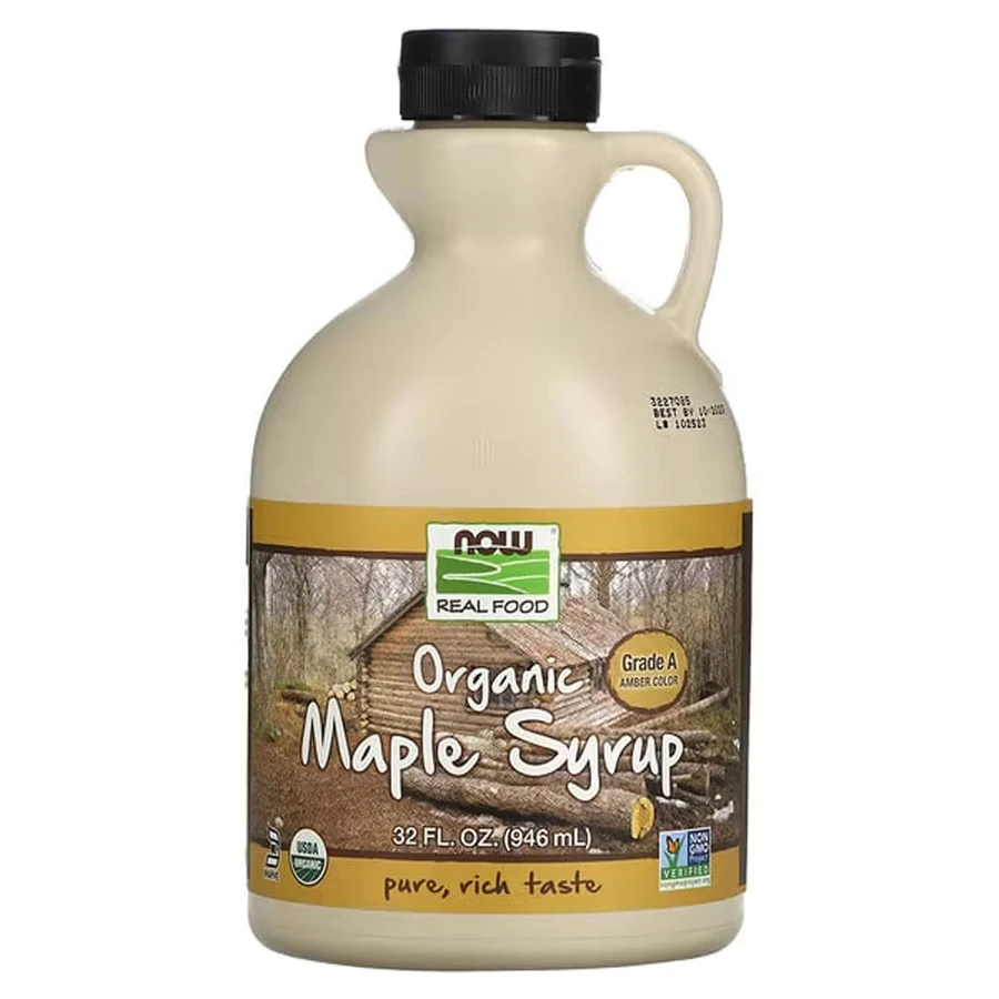 Кленовий сироп (бурштиновий), Maple Syrup, Now Foods, Real Food, органік, сорт А, 946 мл: ціни та характеристики