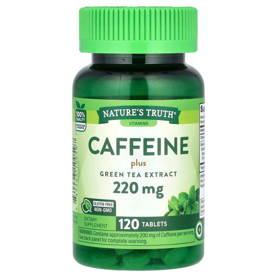 Кофеин плюс Экстракт зеленого чая, Caffeine Plus Green Tea Extract, Nature's Truth, 220 мг, 120 таблеток: цены и характеристики