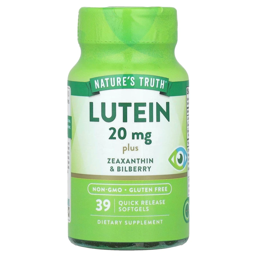 Лютеин плюс зеаксантин и черника, Lutein, Nature's Truth, 39 гелевых капсул быстрого освобождения: цены и характеристики