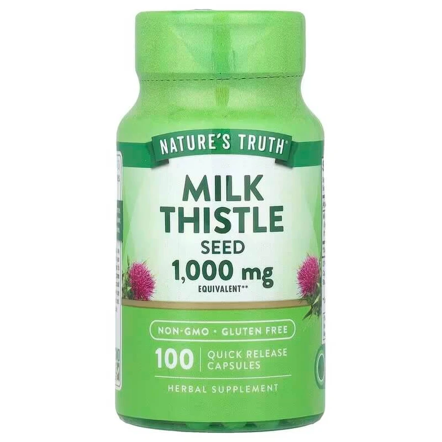 Розторопша, Milk Thistle Seed Extract, Nature's Truth, Экстракт семечек, 1000 мг, 100 быстродействующих капсул: цены и характеристики