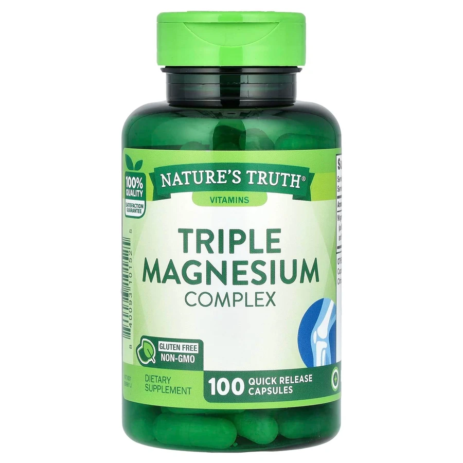 Магний, Triple Magnesium Complex, Nature's Truth, тройной комплекс, 100 капсул быстрого освобождения: цены и характеристики