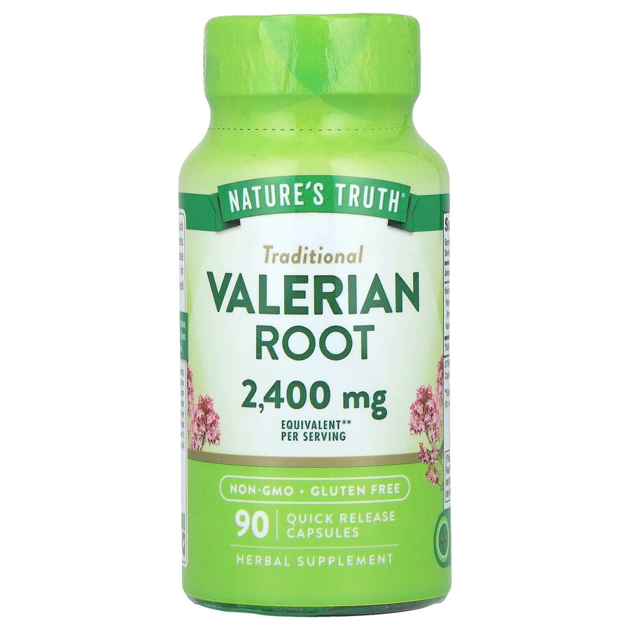 Валеріана, Valerian Root, Nature's Truth, корінь, 2400 мг, 90 капсул швидкого вивільнення (1200 мг на капсулу): ціни та характеристики