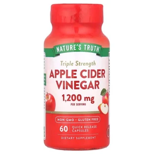 Яблучний оцет, потрійна сила, Triple Strength Apple Cider Vinegar, Nature's Truth, 1200 мг, 60 капсул быстрого освобождения (600 мг на капсулу)