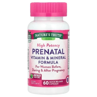 Витамины и минералы пренатальные, Prenatal Vitamin & Mineral Formula, Nature's Truth, високоефективна формула, 60 капсул быстрого освобождения
