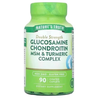 Глюкозамін, хондроїтин, МСМ та куркума, Glucosamine Chondroitin MSM & Turmeric Complex, Nature's Truth, комплекс, подвійна сила, 90 каплет