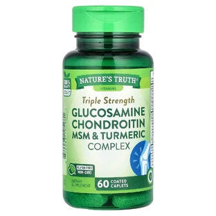 Глюкозамин, хондроитин и МСМ, Glucosamine Chondroitin MSM, Nature's Truth, комплекс с куркумой, тройная сила, 60 каплет