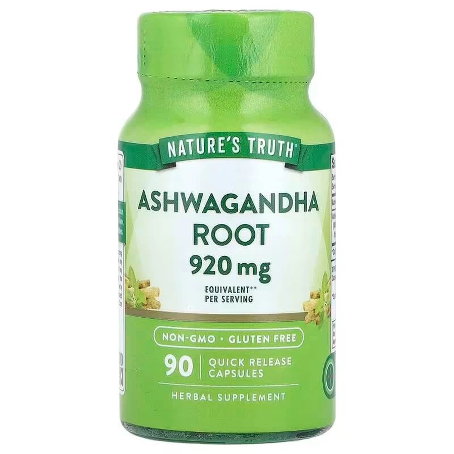 Ашваганда, Ashwagandha Root, Nature's Truth, корінь, 920 мг, 90 капсул швидкого вивільнення (460 мг у капсулі): ціни та характеристики
