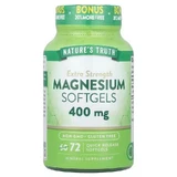 Магний, Magnesium, Nature's Truth, экстра сила, 400 мг, 72 гелевых капсул быстрого освобождения