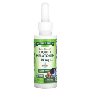 Мелатонін, Liquid Melatonin, Nature's Truth, рідкий, смак ягід, 10 мг, 59 мл