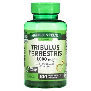 Трибулус террестрис, Tribulus Terrestris, Nature's Truth, 1000 мг, 100 капсул быстрого освобождения (500 мг у капсулі)