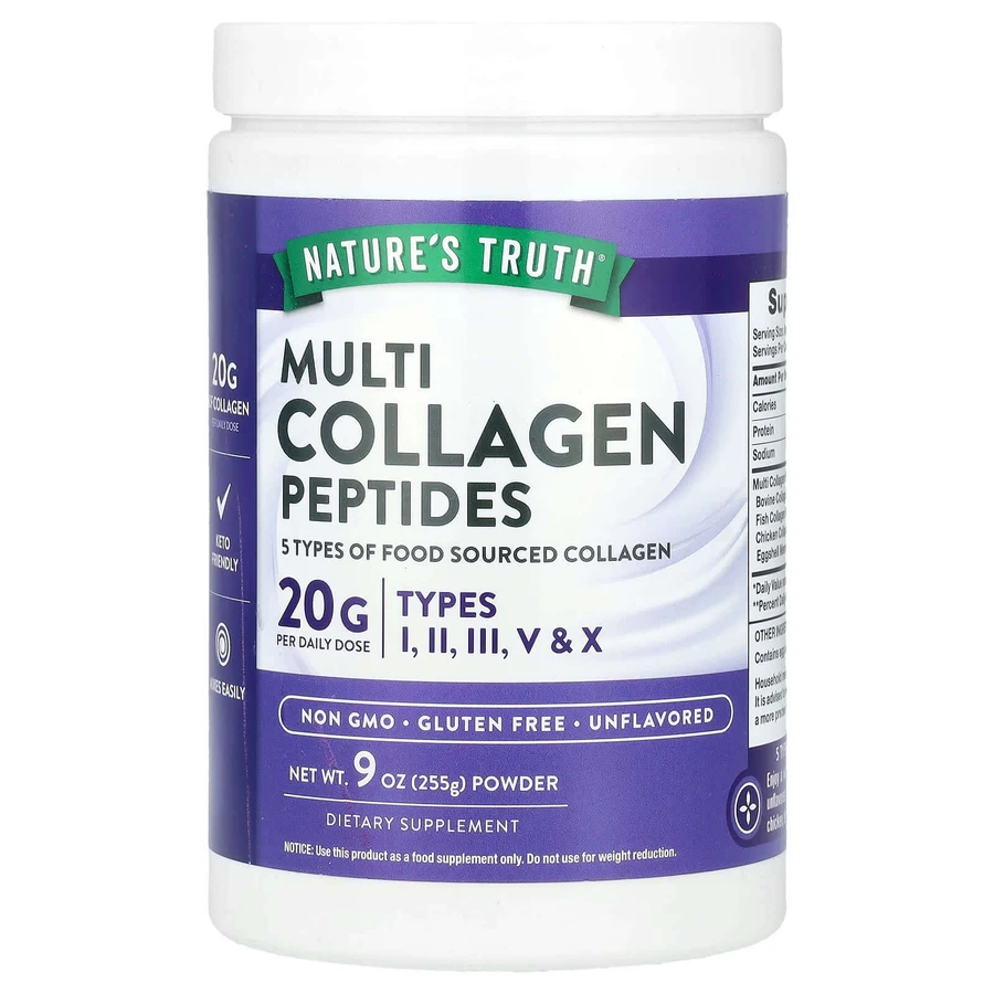 Коллагеновые пептиды, Multi Collagen Peptides, Nature's Truth, порошок, без ароматизаторов, 255 г: цены и характеристики