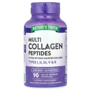 Коллагеновые пептиды, Multi Collagen Peptides, Nature's Truth, 90 капсул быстрого освобождения