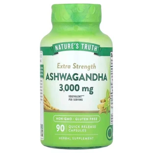 Ашваганда, посилена, Extra Strength Ashwagandha, Nature's Truth, 3000 мг, 90 капсул швидкого вивільнення (1500 мг на капсулу)