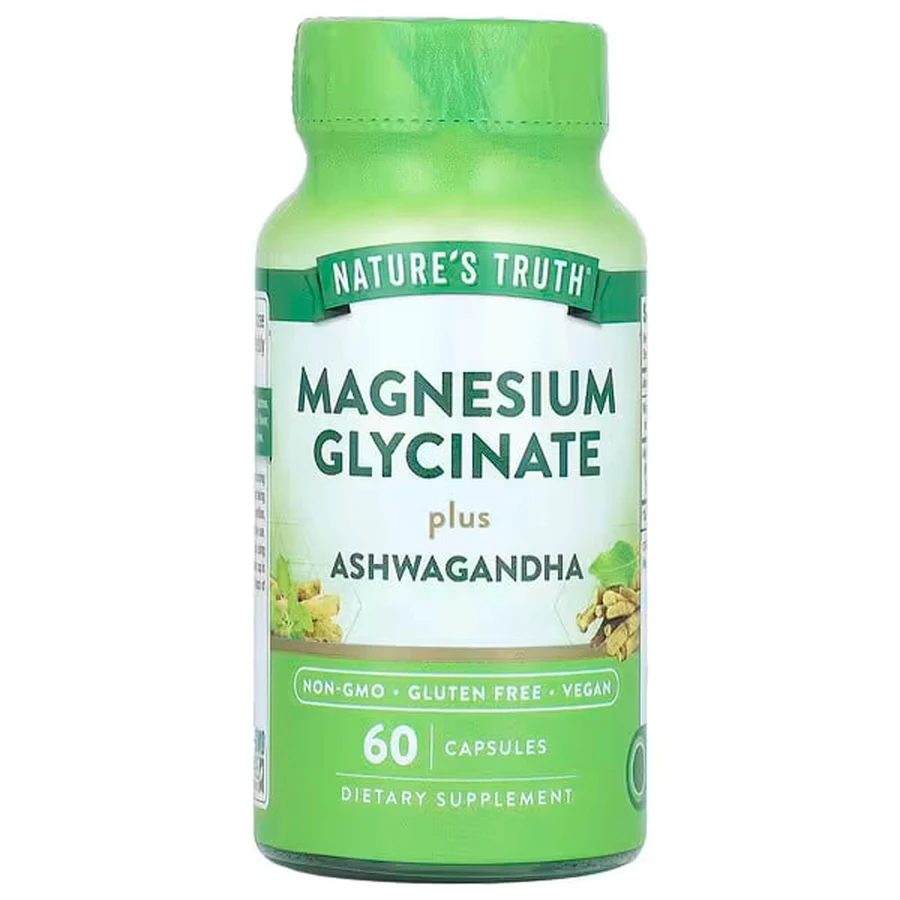 Магній гліцинат плюс ашваганда, Magnesium Glycinate Plus Ashwagandha, Nature's Truth, 60 капсул: ціни та характеристики