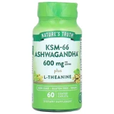 Ашваганда плюс L-Теанін, KSM-66, Ashwagandha Plus L-Theanine, Nature's Truth, 600 мг, 60 вегетаріанських капсул (300 мг на капсулу)