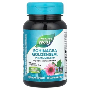 Эхинацея и гидрасстис, Echinacea Goldenseal, Nature's Way, 900 мг, премиум-смесь, 100 веганских капсул