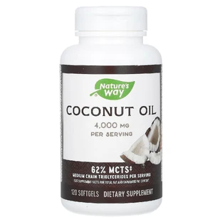 Кокосовое масло, Coconut Oil, Nature's Way, 1000 мг, 120 капсул