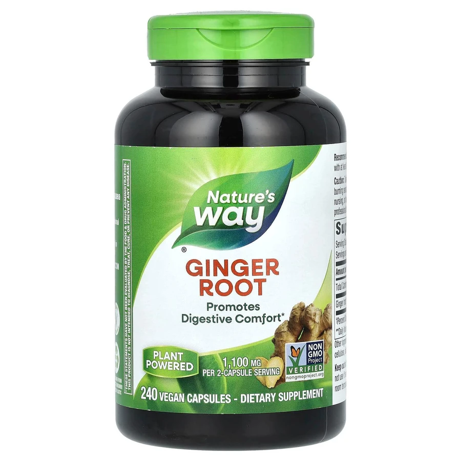 Корень имбиря (Ginger Root), Nature's Way, 550 мг, 240 капсул: ціни та характеристики