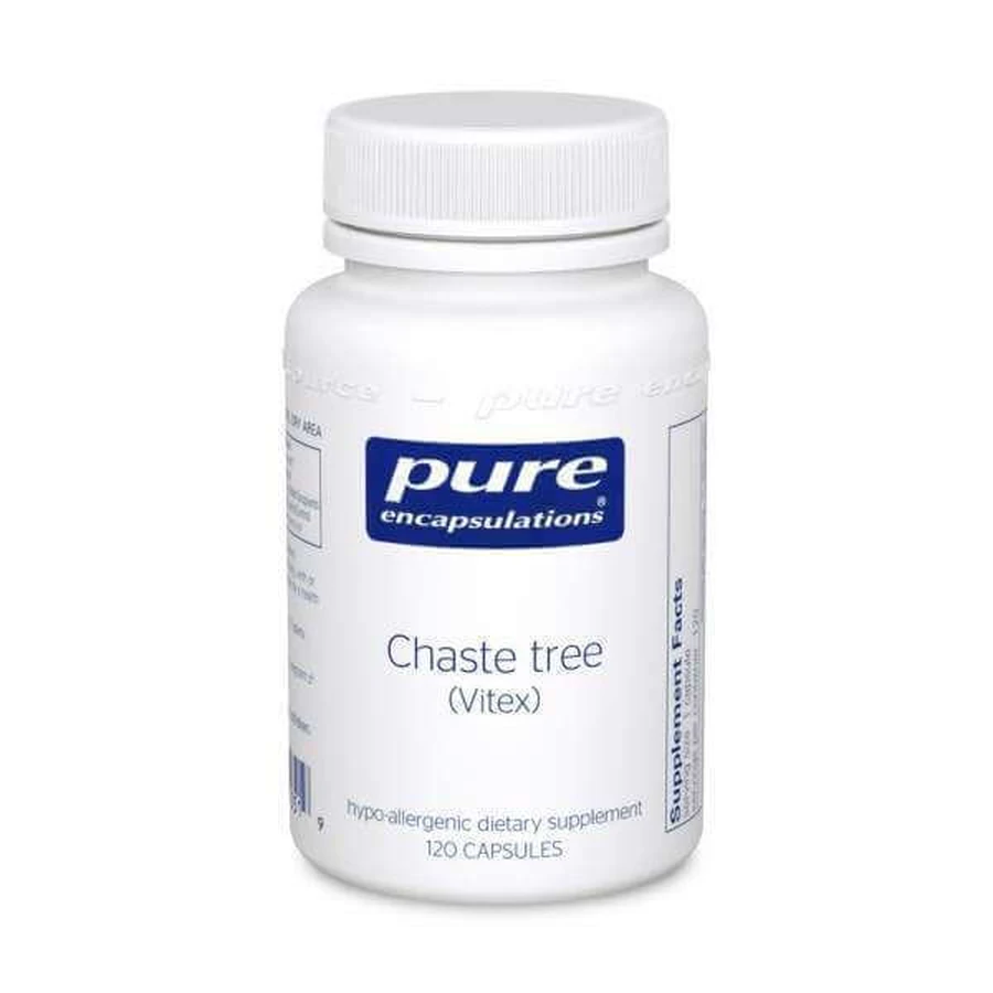 Вітекс священний, Chaste Tree (Vitex), Pure Encapsulations, для підтримки здорової тривалості менструального циклу і його протікання, репродуктивної функції і комфорту грудей, 120 капсул: ціни та характеристики