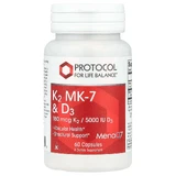 Витамини K2 (MK-7) и Д3, K2 MK-7 & D3, Protocol for Life Balance, 60 капсул