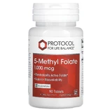 Метилфолат, 5-Methyl Folate, Protocol for Life Balance, 1000 мкг, 90 веганських таблеток