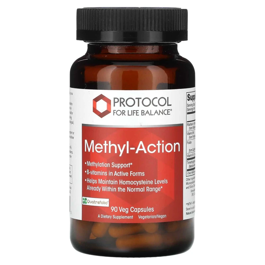 Поддержка метилирования, Methyl-Action, Protocol for Life Balance, активний В-комплекс, 90 веганских капсул: цены и характеристики