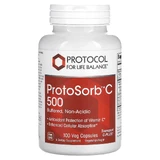 Витамин С комплекс, ProtoSorbC 500, Protocol for Life Balance, буферизованний, некислотний, 100 веганских капсул