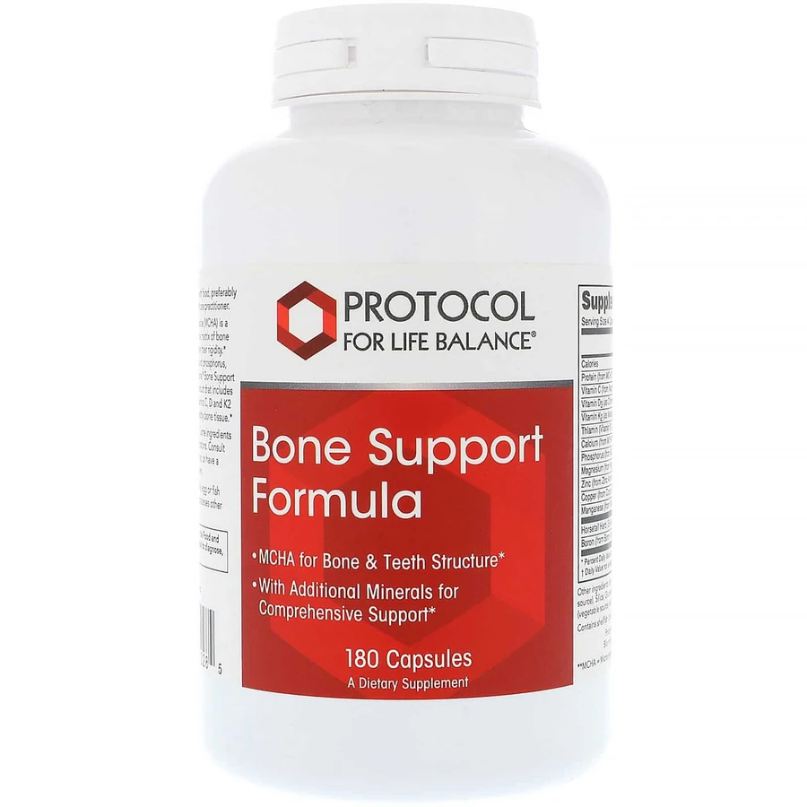 Підтримка кісток, Bone Support Formula, Protocol for Life Balance, комплексна формула з MCHA, 180 капсул: ціни та характеристики