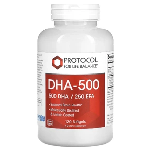 Докозагексаєнова кислота (ДГК), DHA-500, Protocol for Life Balance, 500 ДГК/250 ЭПК, 120 гелевих капсул