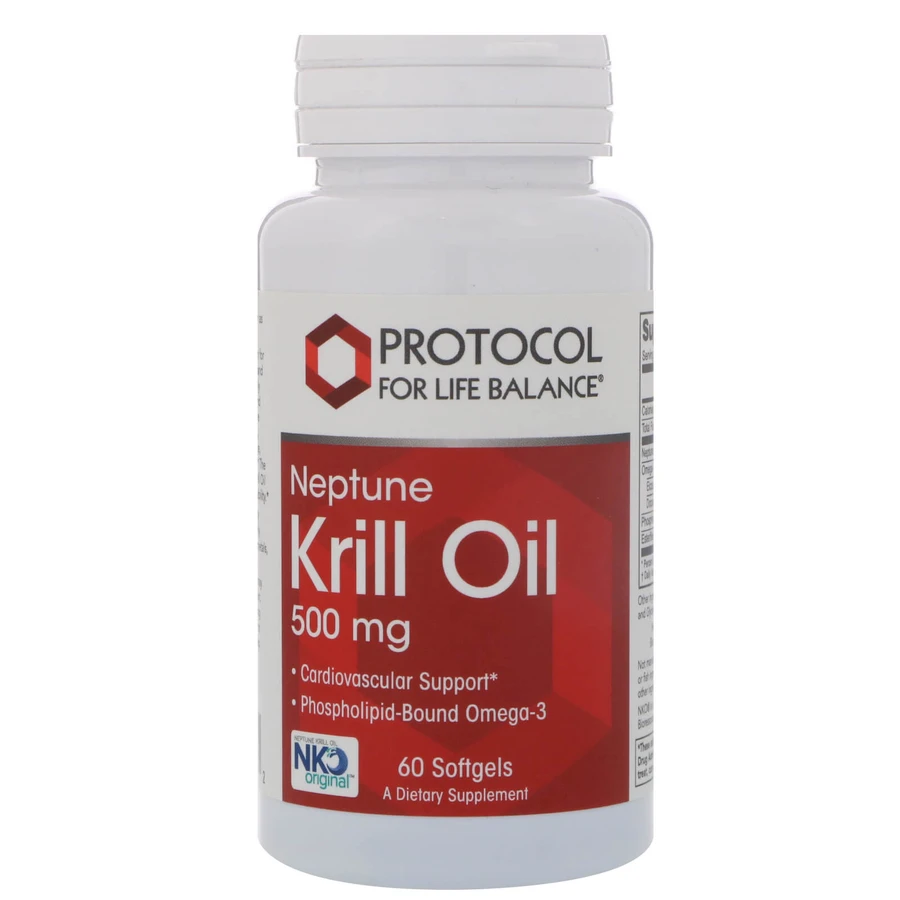 Масло криля, Krill Oil, Protocol for Life Balance, 500 мг, 60 капсул: цены и характеристики