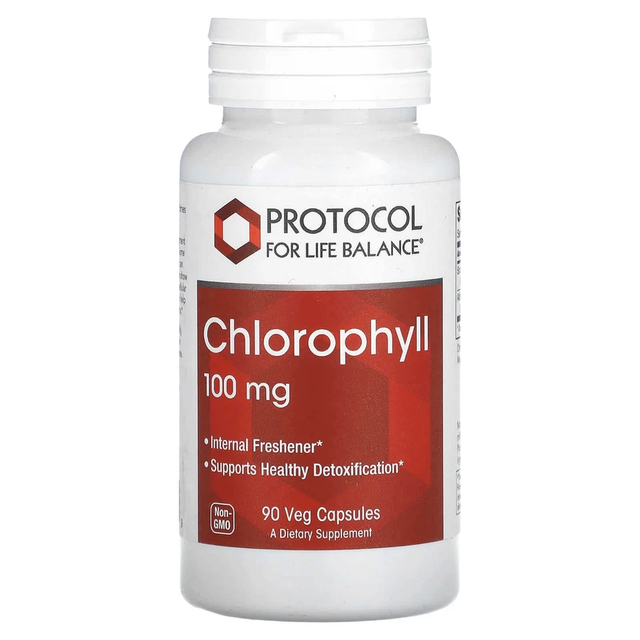 Хлорофилл, Chlorophyll, Protocol for Life Balance, 100 мг, 90 вегетарианских капсул: цены и характеристики