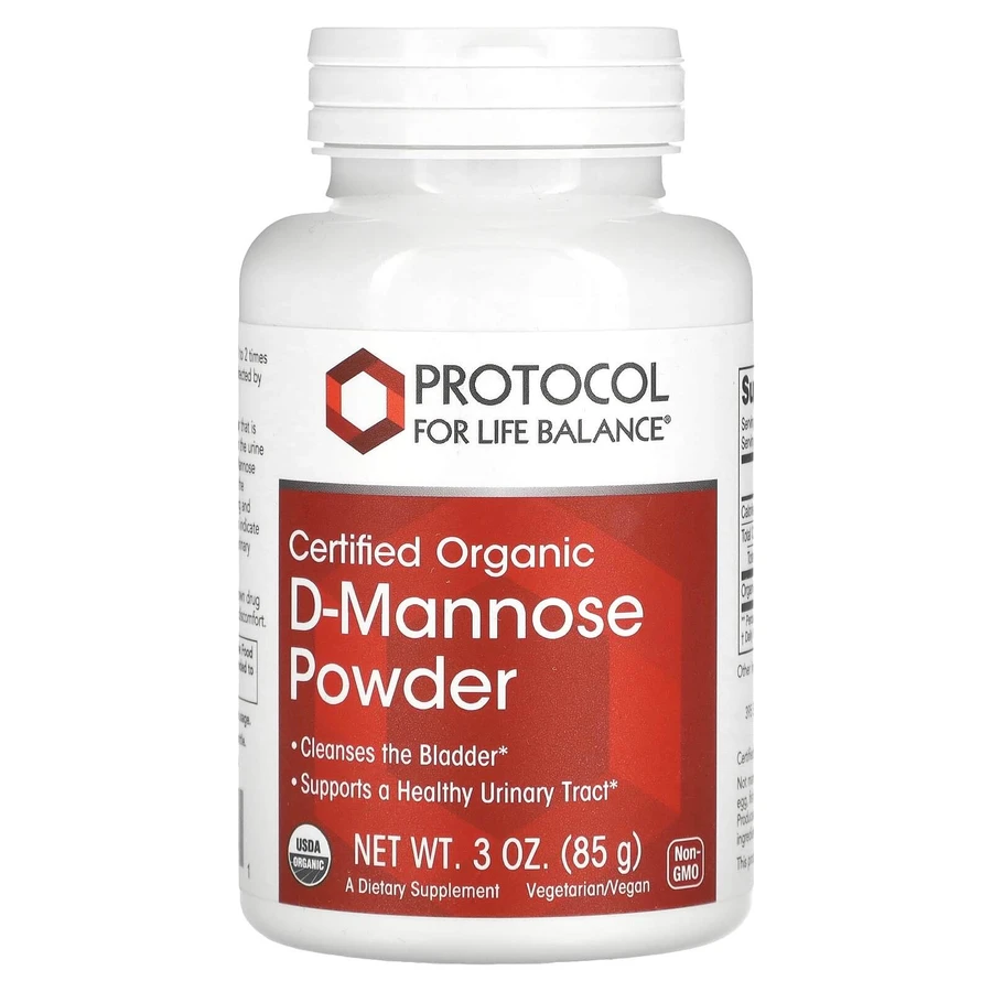 D-манноза, D-Mannose, Protocol for Life Balance, сертифікований органічний порошок, 85 г: ціни та характеристики