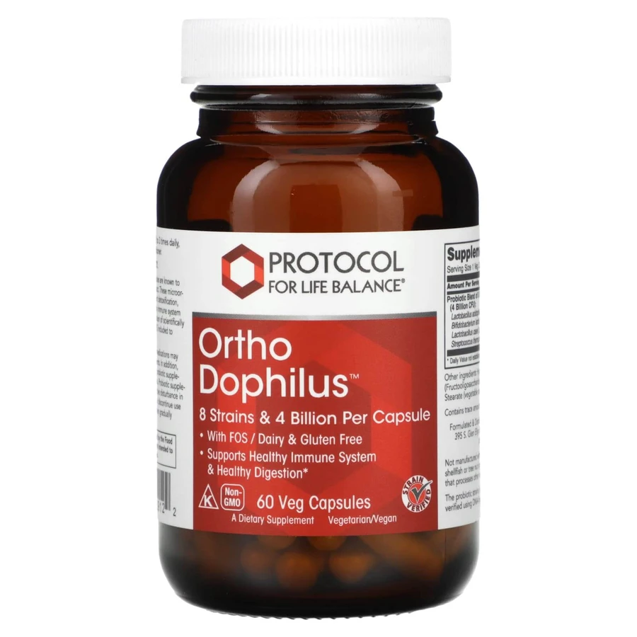 Пробиотики дофилус, Ortho Dophilus, Protocol for Life Balance, 60 растительных капсул: цены и характеристики