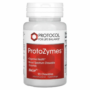 Пищеварительние ферменти широкого спектра, ProtoZymes, Protocol for Life Balance, 90 веганских жевательних таблеток
