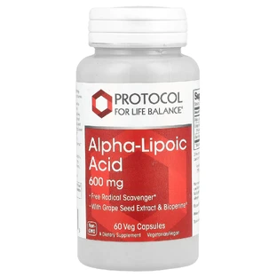 Альфа-липоевая кислота, Alpha-Lipoic Acid, Protocol for Life Balance, 600 мг, 60 капсул