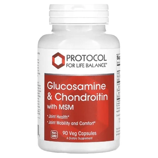 Глюкозамин/Хондроитин/МСМ, Glucosamine/Chondroitin/MSM, Protocol for Life Balance, 90 капсул