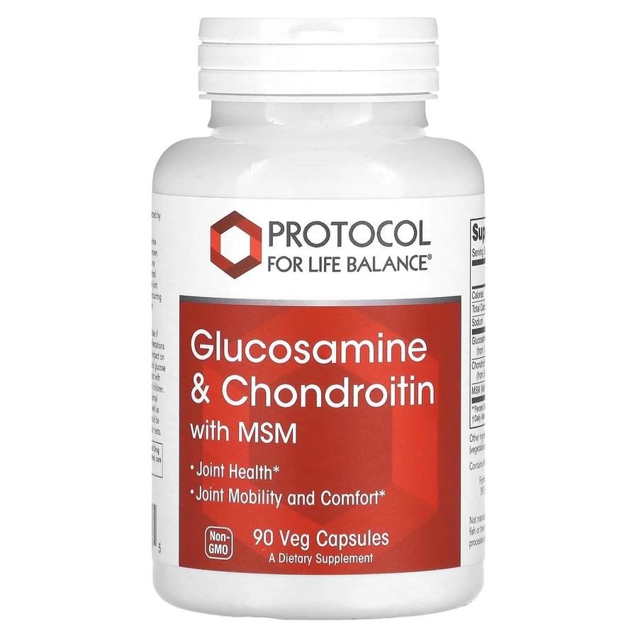 Глюкозамин/Хондроитин/МСМ, Glucosamine/Chondroitin/MSM, Protocol for Life Balance, 90 капсул: цены и характеристики