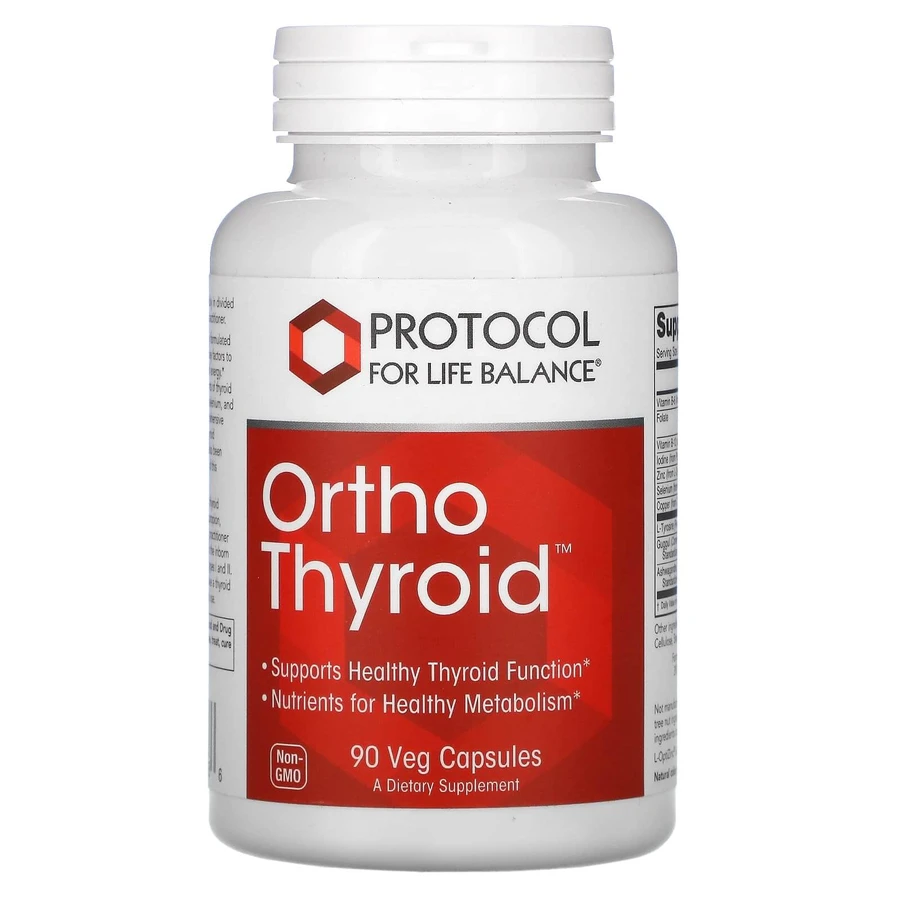 Поддержка щитовидной железы, Ortho Thyroid, Protocol for Life Balance, 90 вегетарианских капсул: цены и характеристики