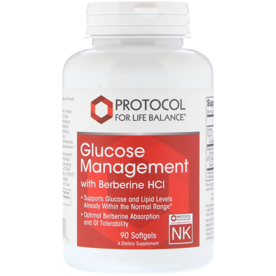 Регулирование уровня глюкозы с берберин гидрохлоридом, Glucose Management, Protocol for Life Balance, 90 капсул: цены и характеристики