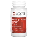 Ашваганда, Ashwagandha, Protocol for Life Balance, Экстракт, 450 мг, 90 рослинних капсул