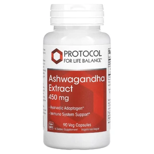 Ашваганда, Ashwagandha, Protocol for Life Balance, Экстракт, 450 мг, 90 рослинних капсул
