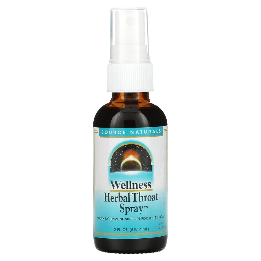 Спрей для горла успокаивающий, Throat Spray, Source Naturals, Wellness, травяной, 59.14 мл.: цены и характеристики