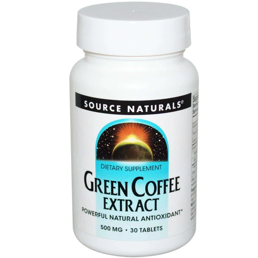 Кава для схуднення, Green Coffee, Source Naturals, екстракт, 500 мг, 30 таблеток: ціни та характеристики